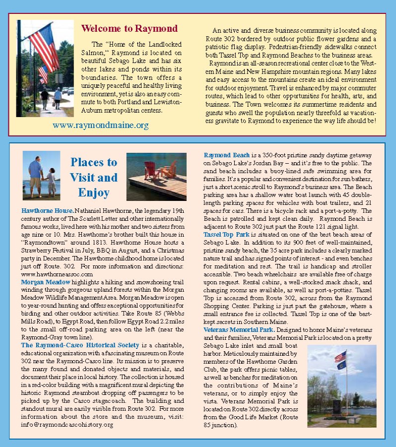 to Raymond Brochure Town of Raymond, Maine